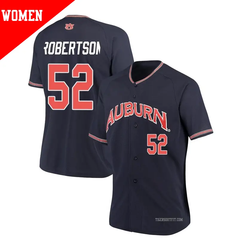 Women's ＃52 Sam Robertson Auburn Tigers Replica Navy Performance Baseball Jersey