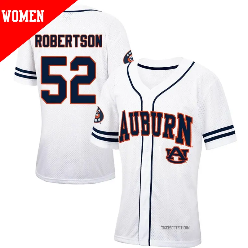Women's ＃52 Sam Robertson Auburn Tigers Replica White/Navy Colosseum Free Spirited Baseball Jersey